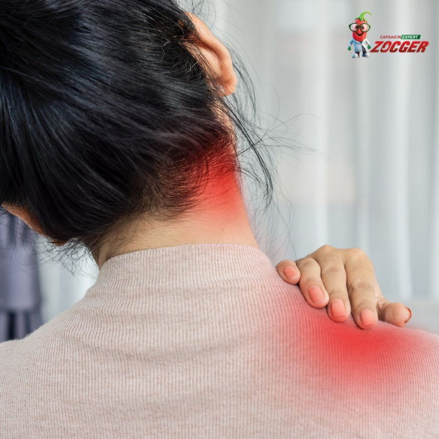 Giảm đau nhức cổ vai gáy với Kem bôi Zocger từ hoạt chất Capsaicin.