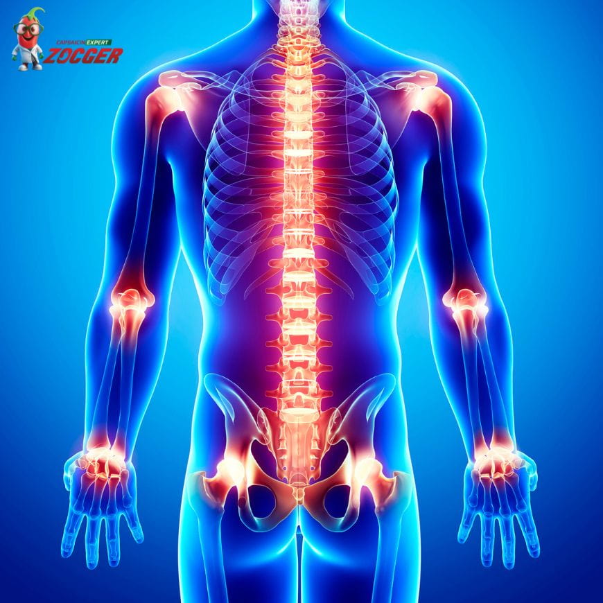 Cơ chế giảm đau nhức xương khớp hiệu quả từ hoạt chất Capsaicin.